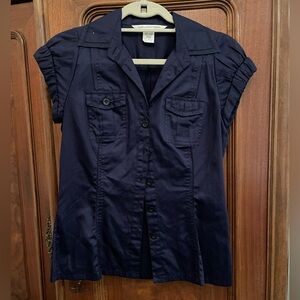 Vintage Diane Von Furstenburg Navy Blouse